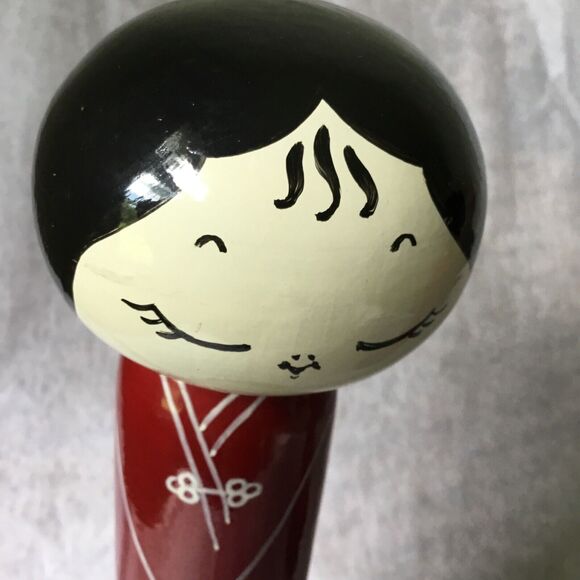 Rare 11” Vintage Japanese Kokeshi Doll/Box Pair - Picture 10 of 16